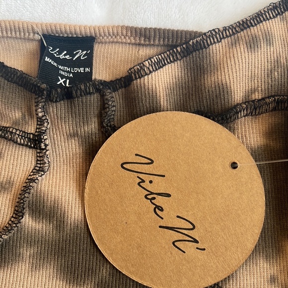 Vibe N' Brown & Tan Tie Dye Crop Tube Tank Top NWT - Picture 6 of 7